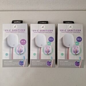 3 Packs, Vie UV-C Toothbrush Sanitizers Portable Sterilizer Cover Holder Case